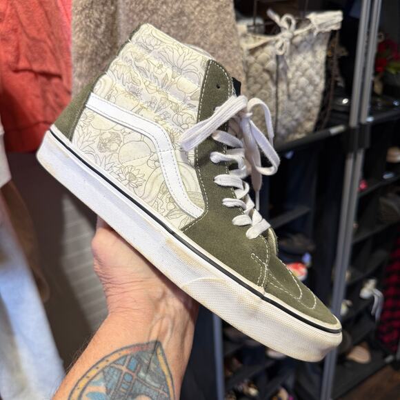 Vans Sk8-Hi Desert Skulls Grape Leaf & White Skate Shoes Unisex M=9 W=10.5 - Picture 4 of 9